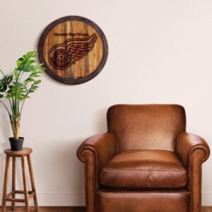Detroit Red Wings: Officially Licensed NHL Branded "Faux" Barrel Top Sign 20.25x20.25 by Fathead | Wood