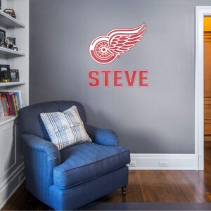 Detroit Red Wings Stacked Personalized Name - Officially Licensed NHL Transfer Decal in Red (39.5"W x 52"H) by Fathead | Vinyl