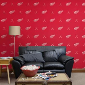 Detroit Red Wings: Sticks Pattern - Officially Licensed NHL Removable Wallpaper 12" x 12" Sample by Fathead
