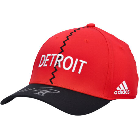 Moritz Seider Detroit Red Wings Autographed adidas 2022-23 Reverse Retro Cap