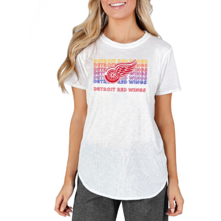 Women's Concepts Sport White Detroit Red Wings Gable Knit T-Shirt
