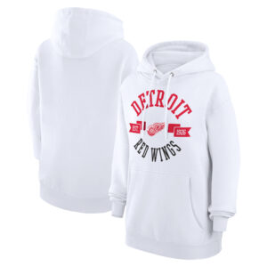Women's G-III 4Her by Carl Banks White Detroit Red Wings City Graphic Fleece Pullover Hoodie